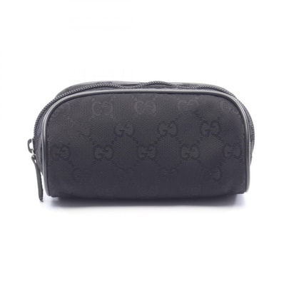 グッチ GUCCI GGナイロン ポーチ バッグ キャンバス レザー レディース ブラック系 138044 【中古】