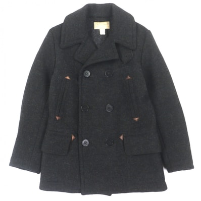 美品 ダブルアールエル ピーコート DOUBLE FACED WOOL P-COAT ダークグレー メンズ XS