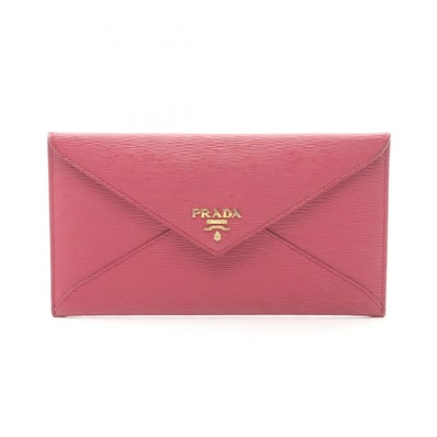 プラダ PRADA 札入れ 財布 レザー レディース ピンク系 【中古】