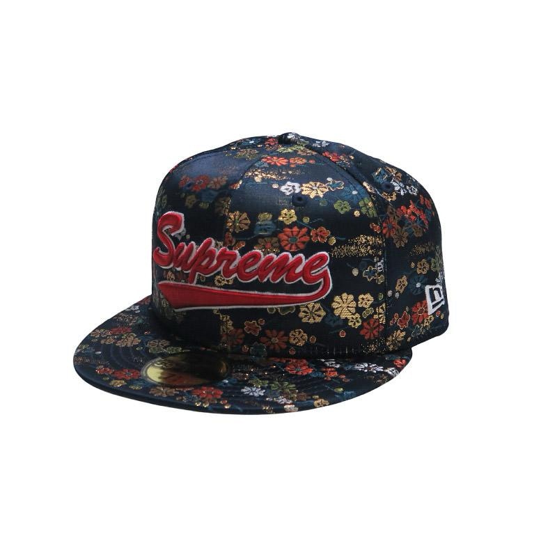 Supreme Floral Jacquard New Era "Navy"