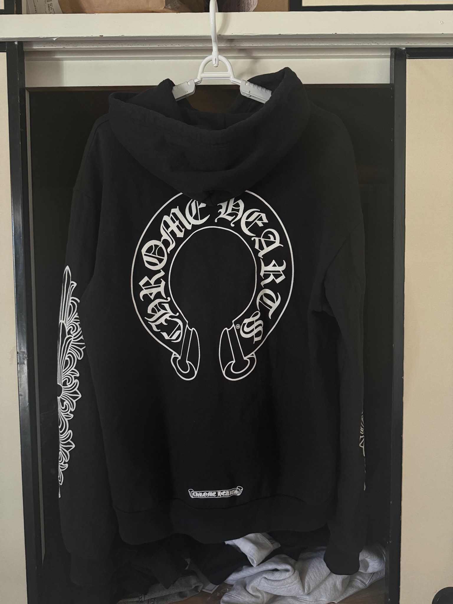 Chrome Hearts Horseshoe Floral Pullover Hoodie "Black"