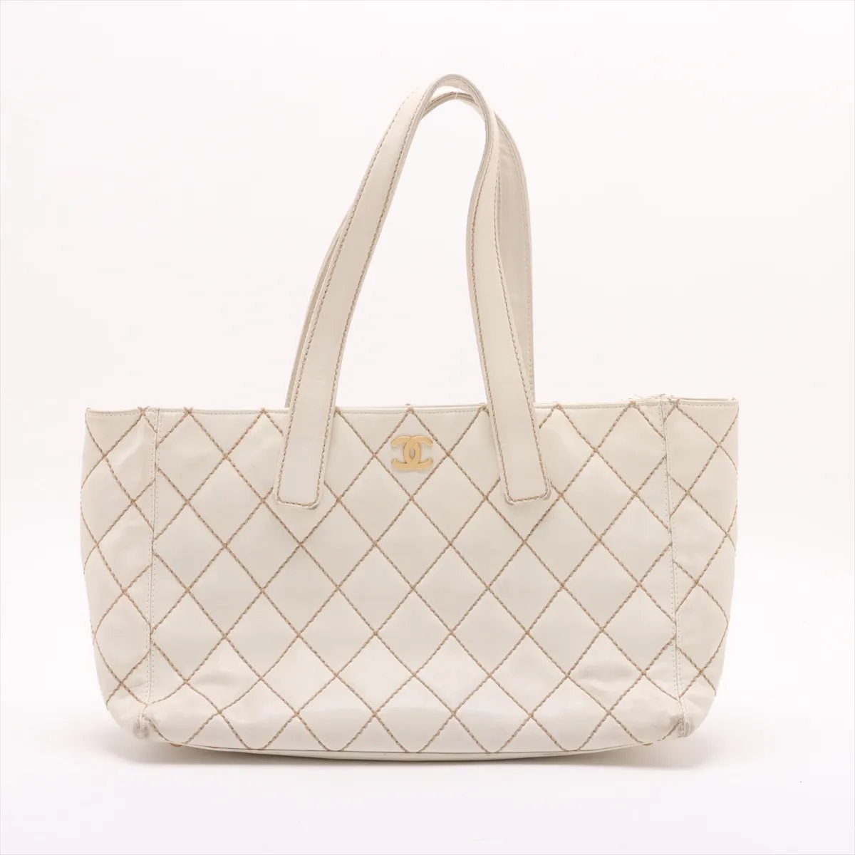 ■美品 シャネル ワイルドステッチトート バッグ レザー