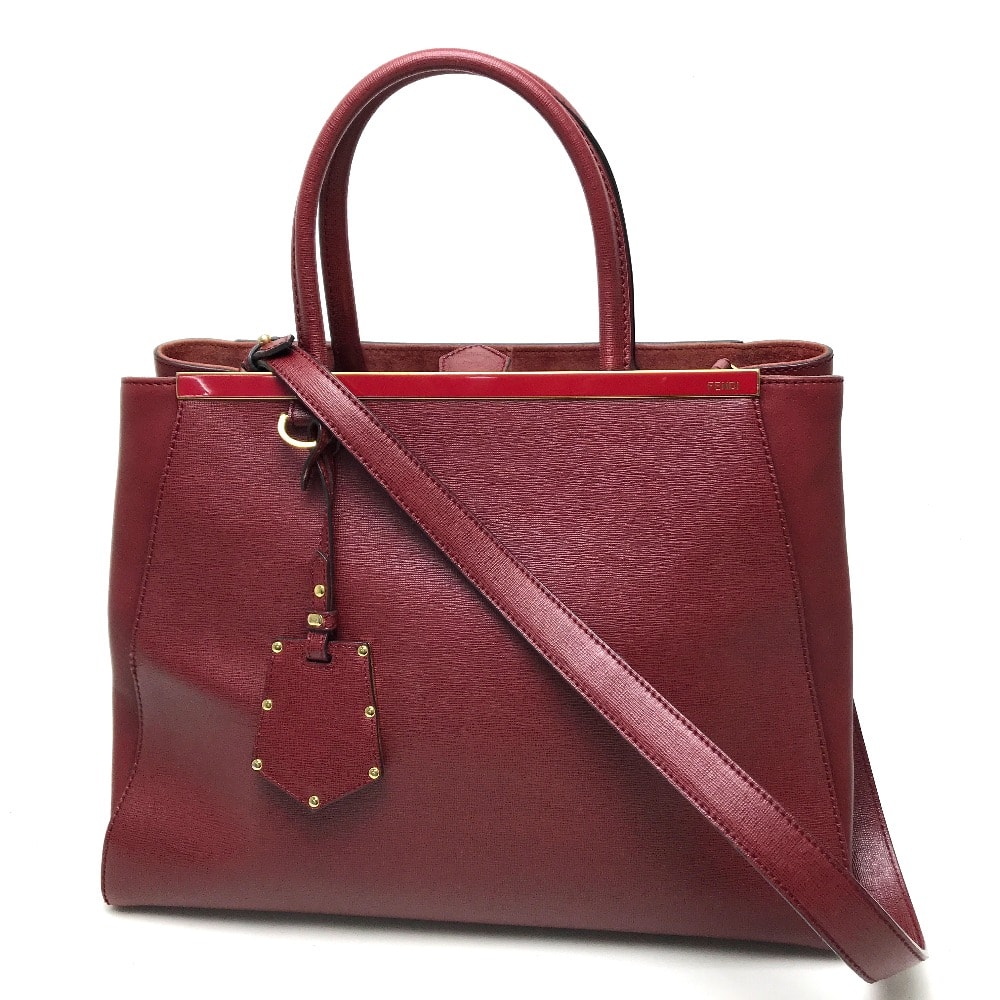 フェンディ FENDI トゥージュール 8BH250 カバン ハンドバッグ ショルダーバッグ ハンドバッグ レザー ダークレッド