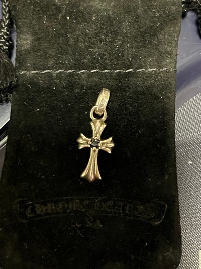 Chrome Hearts Cross Baby Fat 1 Sapphire Charm "Silver"