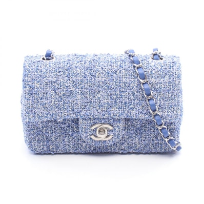 シャネル CHANEL ミニマトラッセ20 ショルダーバッグ バッグ ファブリック レザー レディース ブルー系 / ホワイト系 【中古】