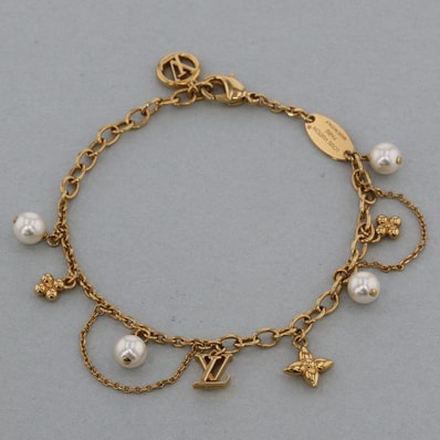 【値下げ】LOUIS VUITTON ルイ・ヴィトン ブルーミング ブレスレット M1684A メタル ゴールド レディース【中古】