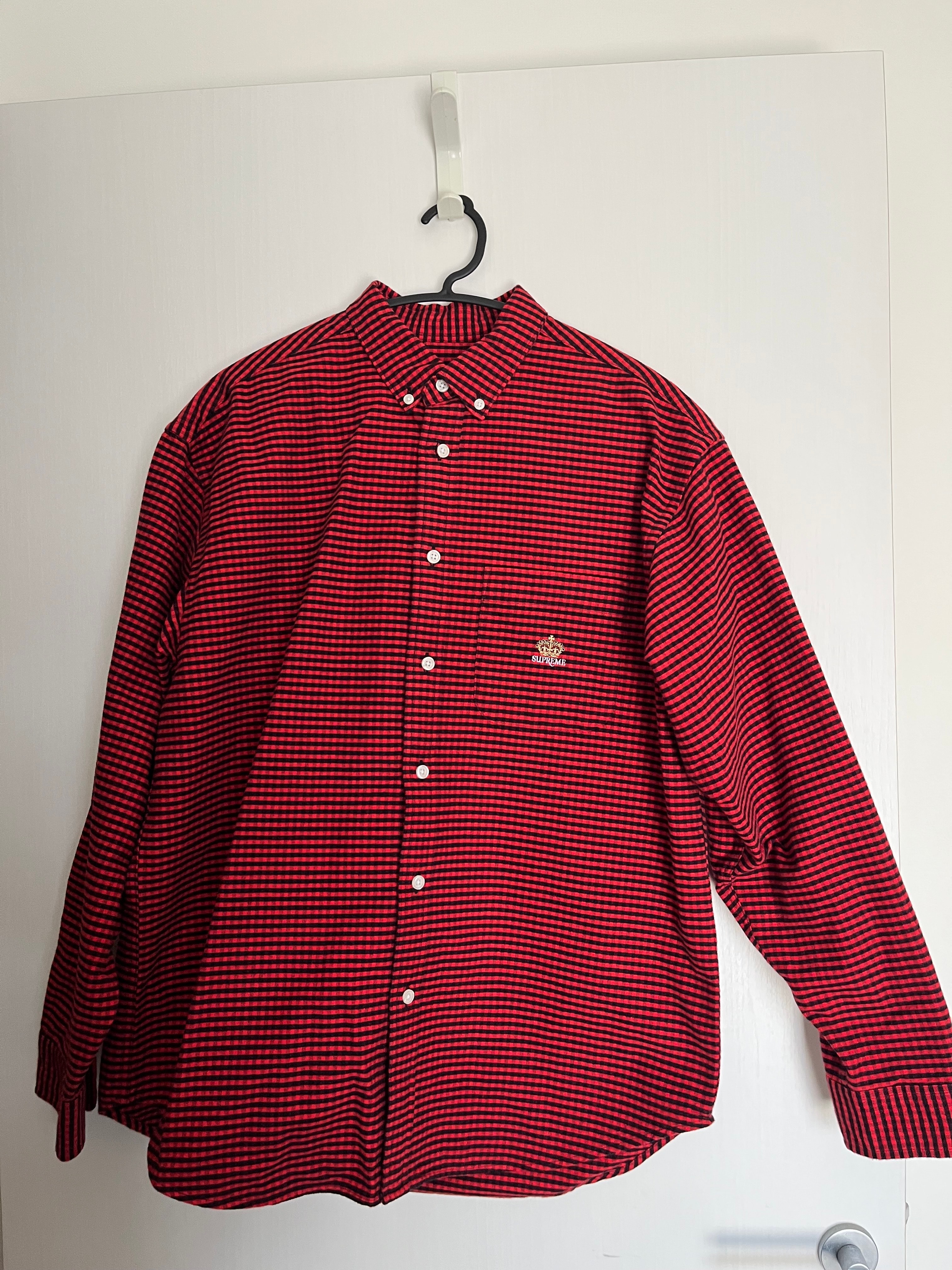 Supreme Loose Fit Flannel Oxford Shirt "Red Plaid"