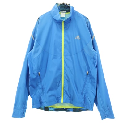 adidas アディダス ワンポイントロゴ 長袖 ウインドブレーカー L ブルー