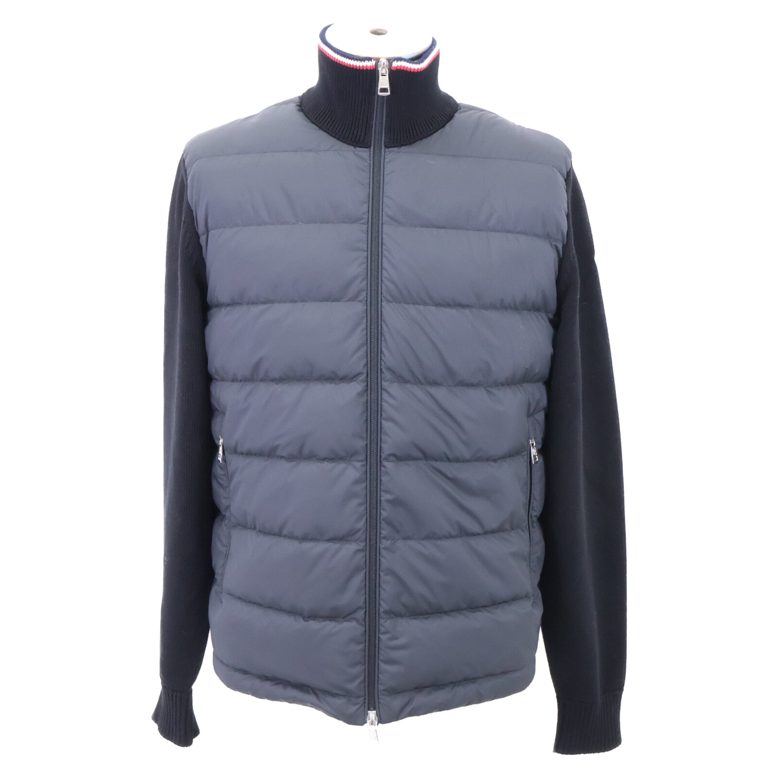 モンクレール 【美品/25年製】K20919B00003 TRICOT CARDIGAN ニット/ダウン切替 ジップアップ ジャケット M