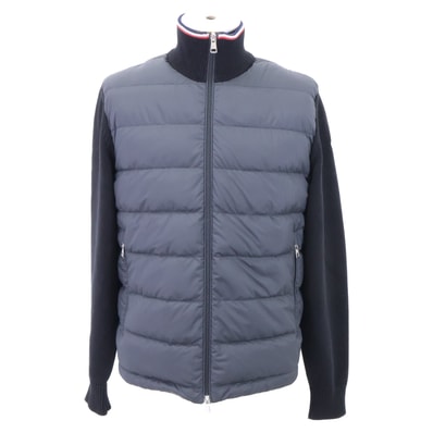 モンクレール 【美品/25年製】K20919B00003 TRICOT CARDIGAN ニット/ダウン切替 ジップアップ ジャケット M