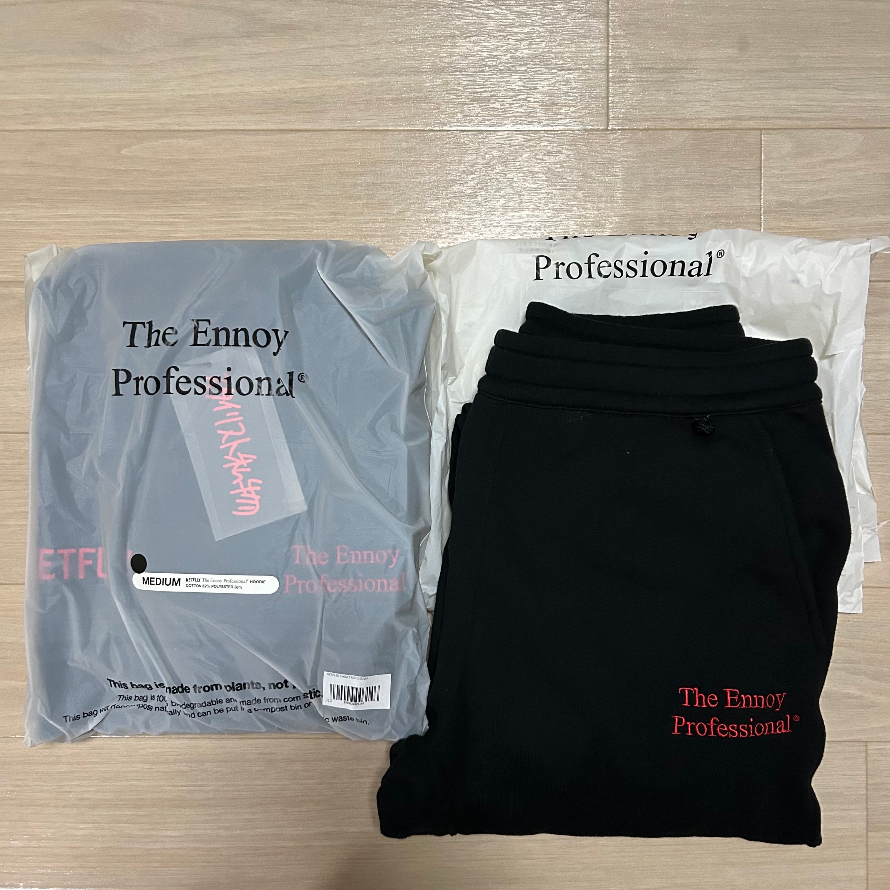 ENNOY Stylistshibutsu x Netflix 23AW Hoodie+Pants Setup "Black/Netflix Red"