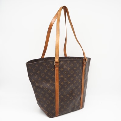 LOUIS VUITTON ルイ・ヴィトン モノグラム キャンバス サックショッピング M51108 ショルダーバッグ ブラウン コーティングキャンバス レザー レディース