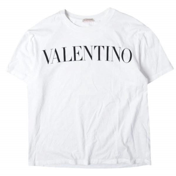VALENTINO ヴァレンティノ イタリア製 LOGO TEE ロゴプリントTシャツ L WHITE 半袖 トップス g27607