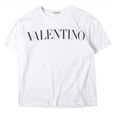 VALENTINO ヴァレンティノ イタリア製 LOGO TEE ロゴプリントTシャツ L WHITE 半袖 トップス g27607