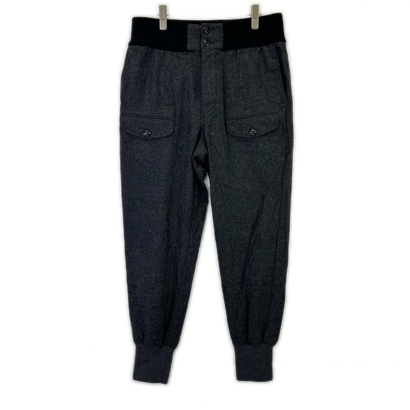 モンクレール チャコール 220911144300 ウールフランネル ジョガーパンツ 48