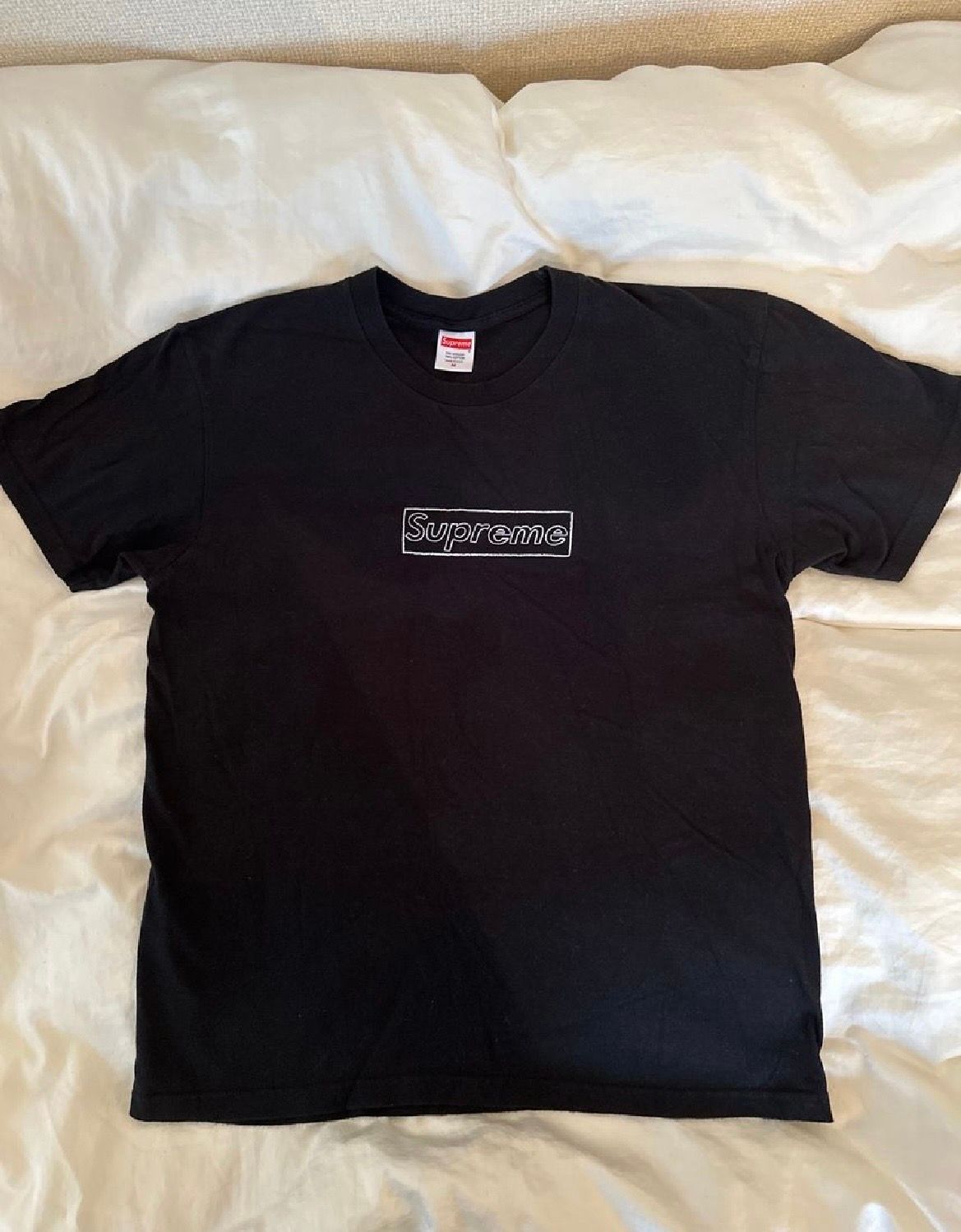 Supreme KAWS Chalk Logo Tee "Black"