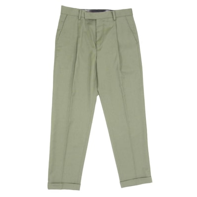 WACKO MARIA ワコマリア × DORMEUIL GUILTY PARTIES PLEATED TROUSERS ドーメル プリーツトラウザー スラックス パンツ モスグリーン系 M【中古】