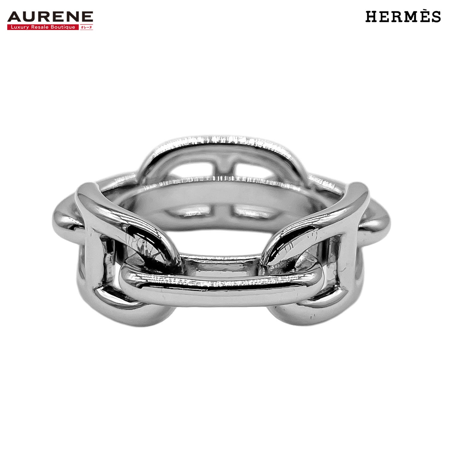 HERMES エルメス スカーフリング ルガテ シェーヌダンクル レガート メタル シルバー ユニセックス 【中古】