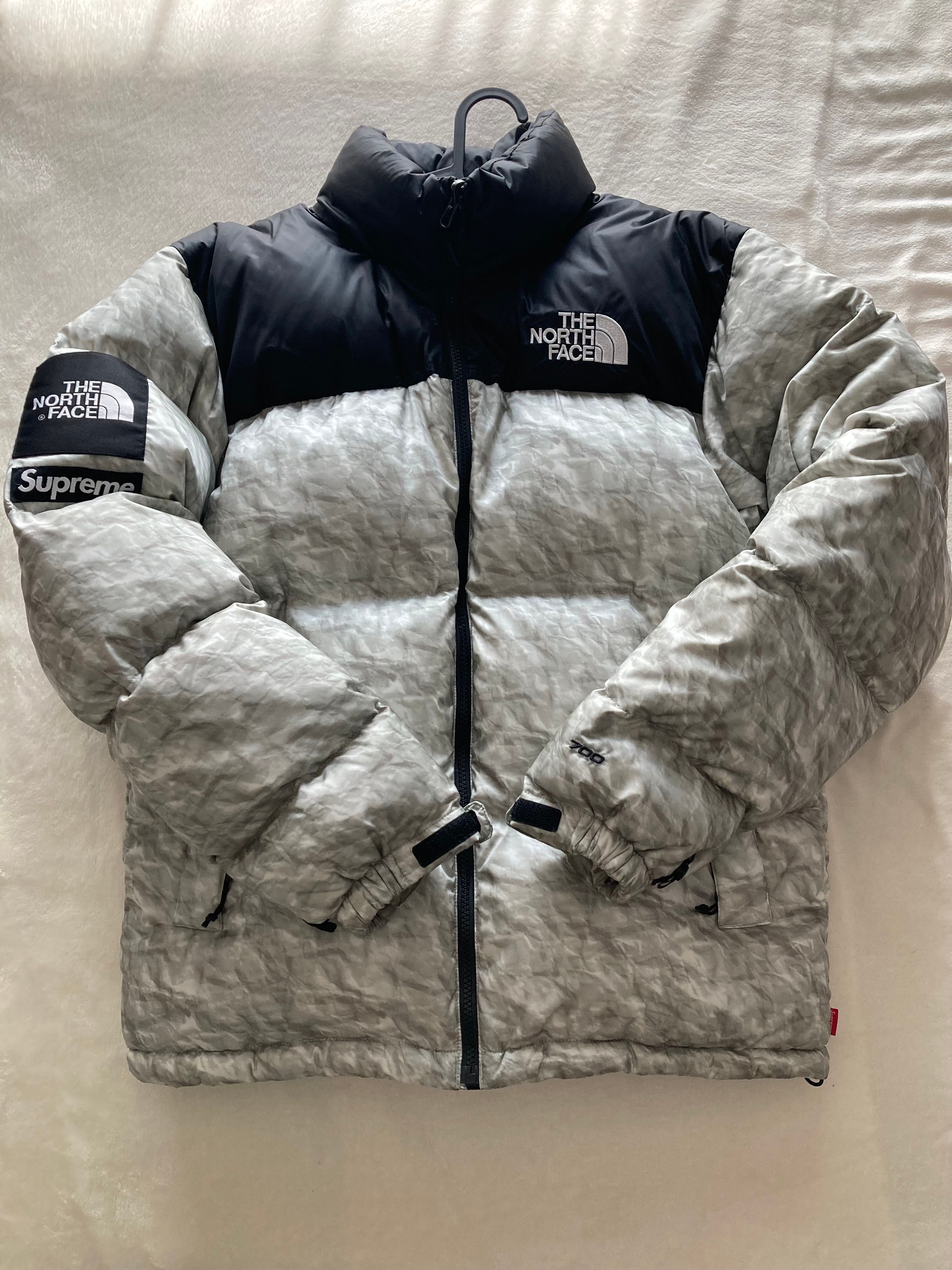 Supreme x The North Face Nuptse Jacket "White Paper Print"