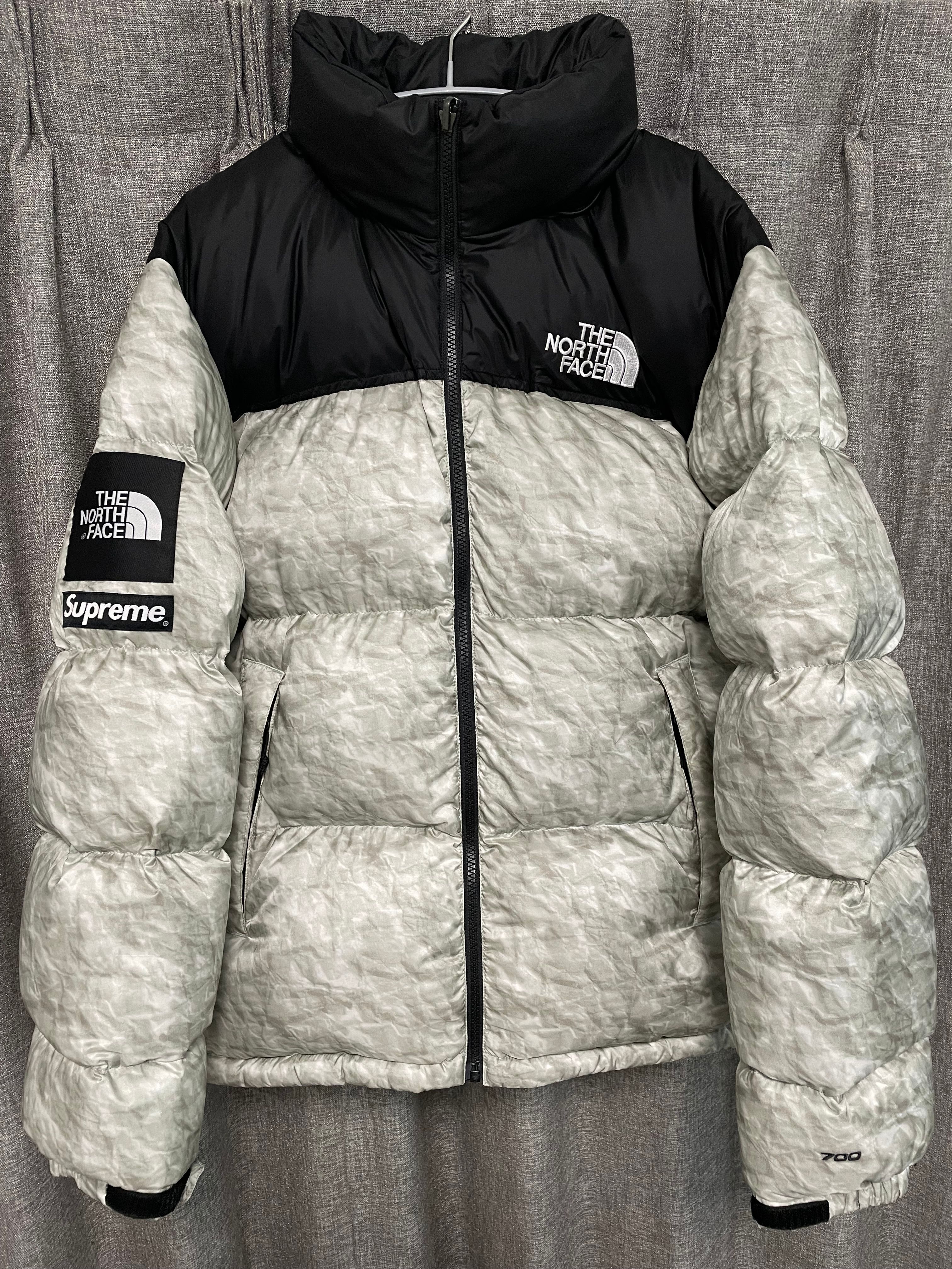 Supreme x The North Face Nuptse Jacket "White Paper Print"
