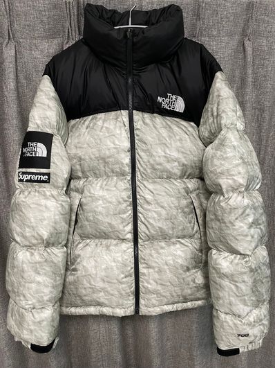 Supreme x The North Face Nuptse Jacket "White Paper Print"