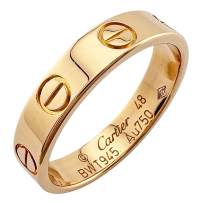 カルティエ ミニラブ リング 指輪 8号 18金 K18ピンクゴールド レディース CARTIER 中古
