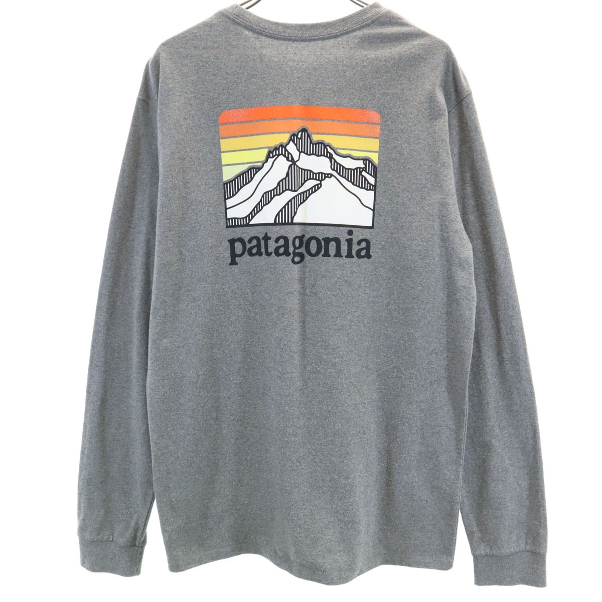 patagonia パタゴニア バックプリント 長袖 Tシャツ S グレー 38517FA20 アウトドア ロンT