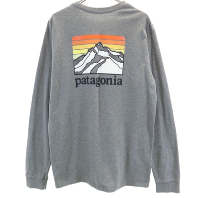 patagonia パタゴニア バックプリント 長袖 Tシャツ S グレー 38517FA20 アウトドア ロンT