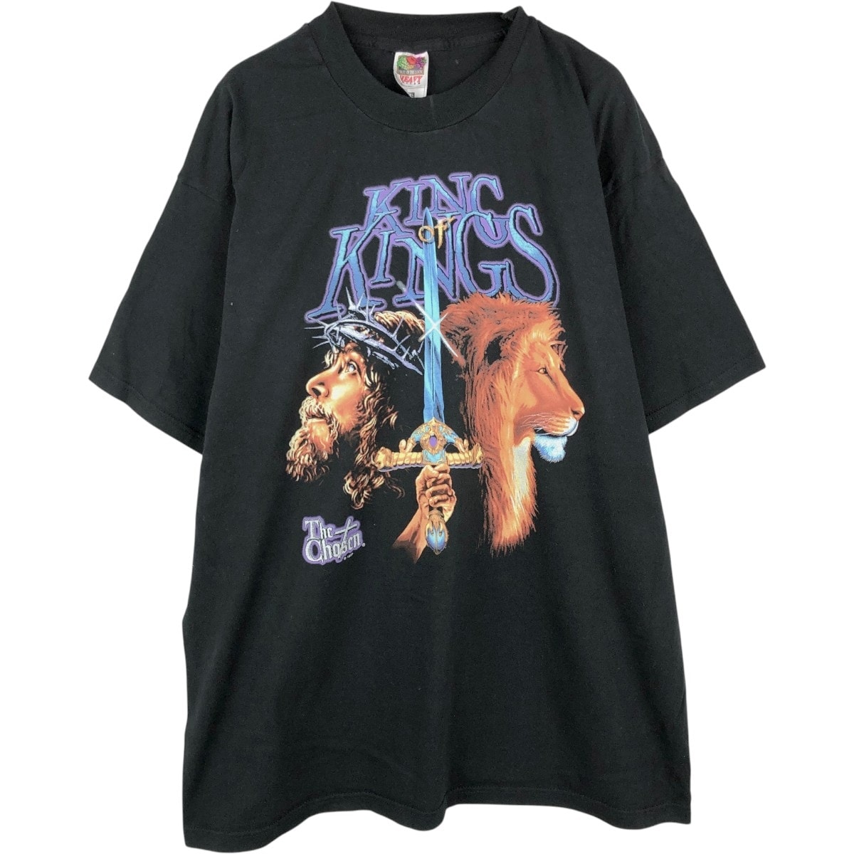 古着 90年代 フルーツオブザルーム FRUIT OF THE LOOM JESUS CHRIST イエスキリスト 宗教 アニマル柄 プリントTシャツ メンズXXL相当 ヴィンテージ/eaa665231