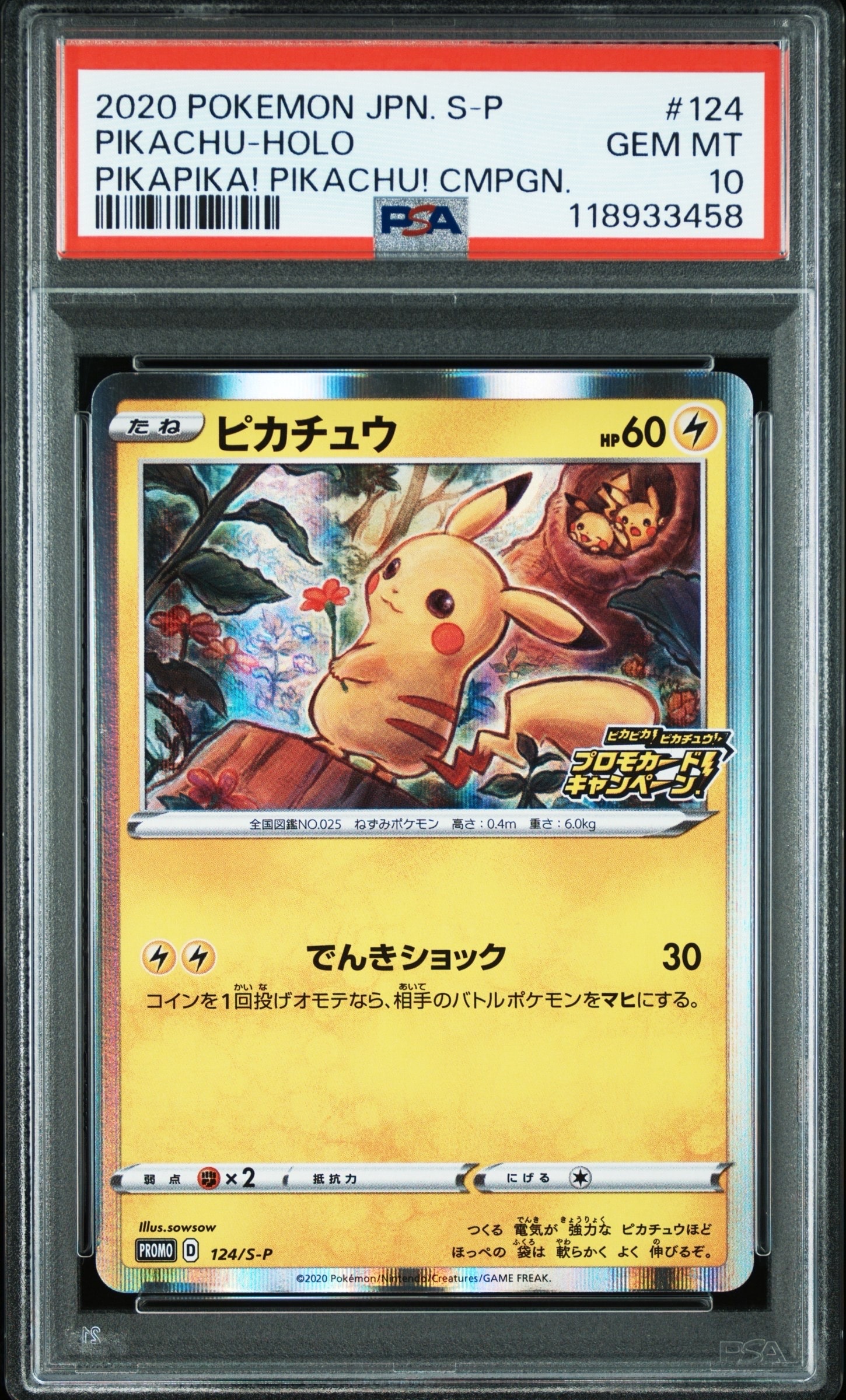 ピカチュウ: プロモ P [S-P 124](ピカピカ!ピカチュウ!プロモカードキャンペーン)