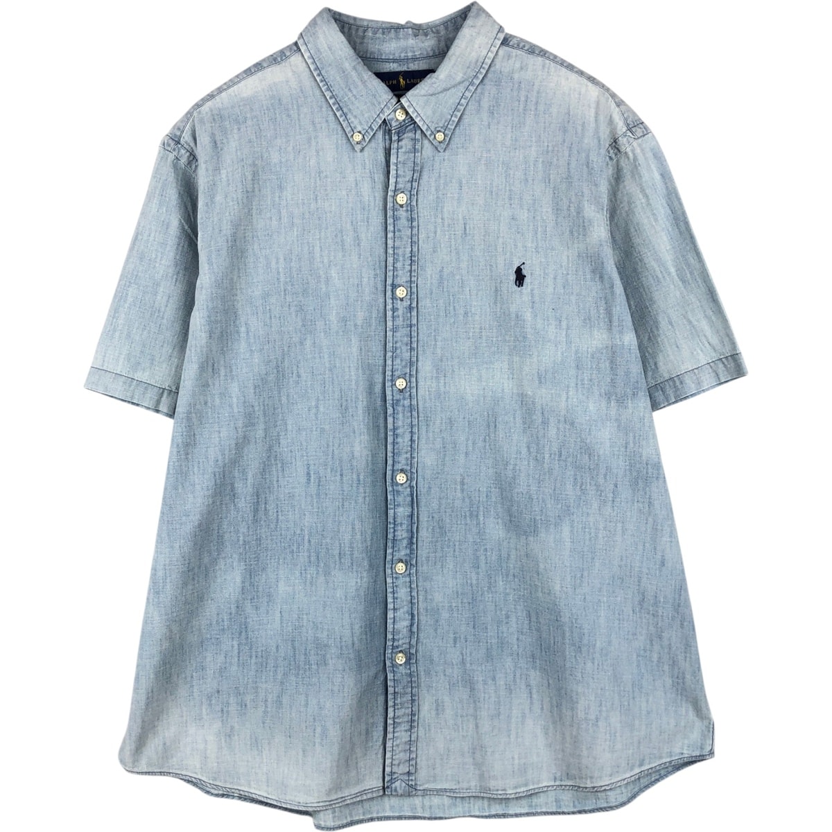 古着 ラルフローレン Ralph Lauren RALPH LAUREN CLASSIC FIT RL UNTUCKED FIT ボタンダウン 半袖 シャンブレーシャツ メンズXXL相当/eaa655848