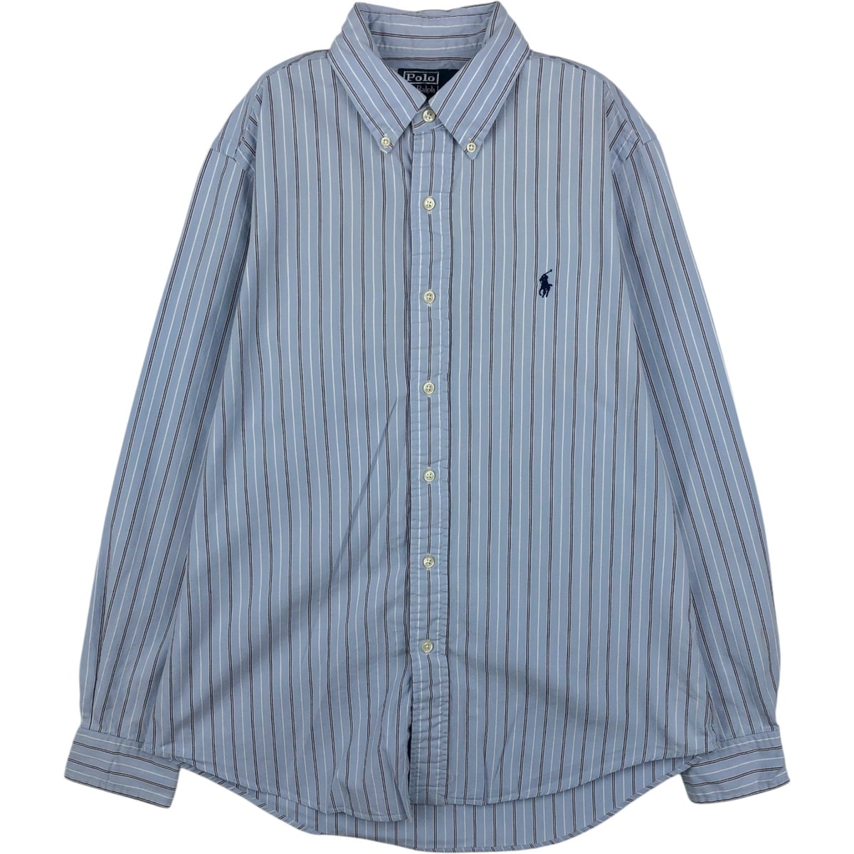 古着 ラルフローレン Ralph Lauren POLO by Ralph Lauren CUSTOM FIT マルチストライプ 長袖 ボタンダウンストライプシャツ メンズM相当/eaa621227