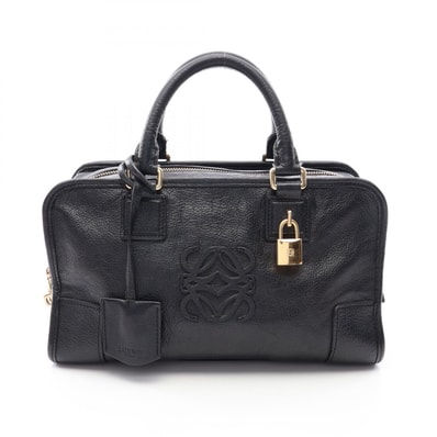 ロエベ LOEWE アマソナ28 ハンドバッグ バッグ レザー レディース ブラック系 【中古】