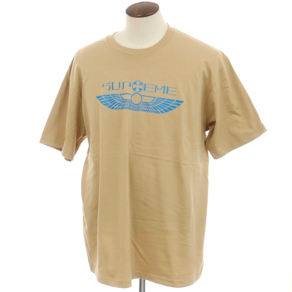 【中古】シュプリーム Supreme 2025年春夏 Wings Tee コットン クルーネック 半袖Tシャツ ベージュ【サイズXL】【メンズ】