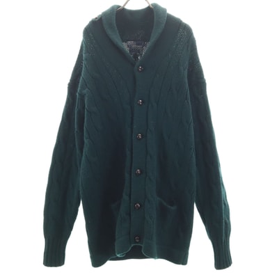 Polo by Ralph Lauren ポロバイラルフローレン 90s オールド 長袖 ショールカラー ニットカーディガン L 深緑