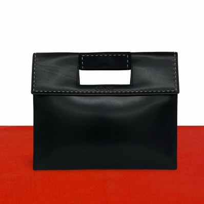 CELINE セリーヌ ロゴ レザー ハンドバッグ ブラック
33532