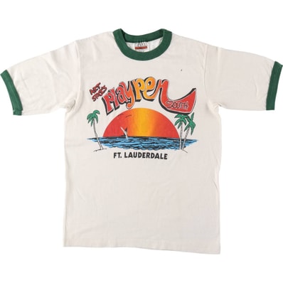 古着 ~80年代 ヘインズ Hanes POLY-COTTON オレンジタグ リンガーTシャツ USA製 レディースS相当 ヴィンテージ/eaa627973