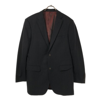 BURBERRY BLACK LABEL バーバリーブラックレーベル 三陽商会 日本製 ウール ストライプ テーラードジャケット 38L ブラック