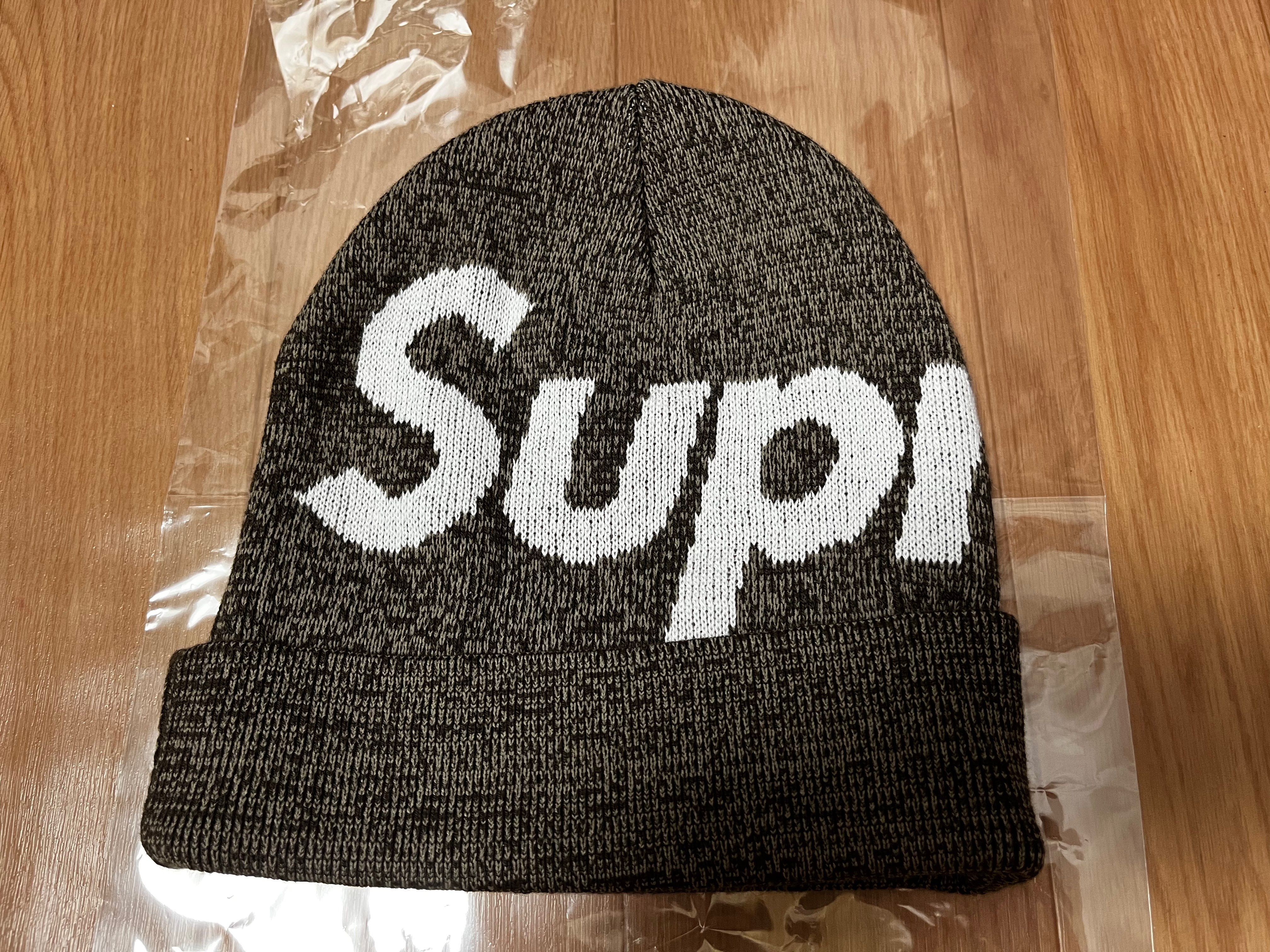 Supreme Big Logo Beanie "Brown Static"