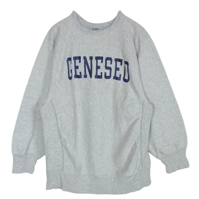 Champion チャンピオン REVERSE WEAVE 80s トリコタグ後期 ヴィンテージ リバースウィーブ USA製 GENESEO カレッジプリント スウェット トレーナー グレー系 XL【中古】