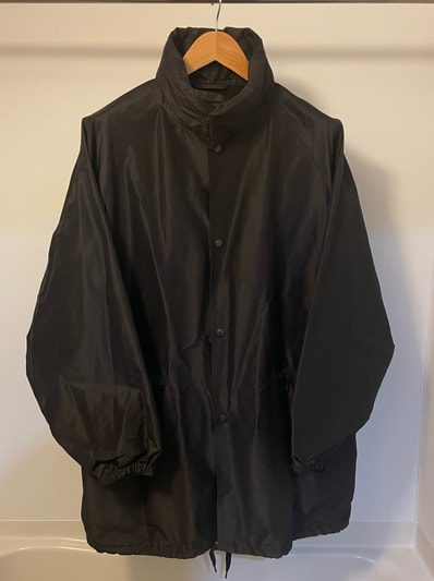 COMOLI Cotton Silk Hooded Coat "Brown"