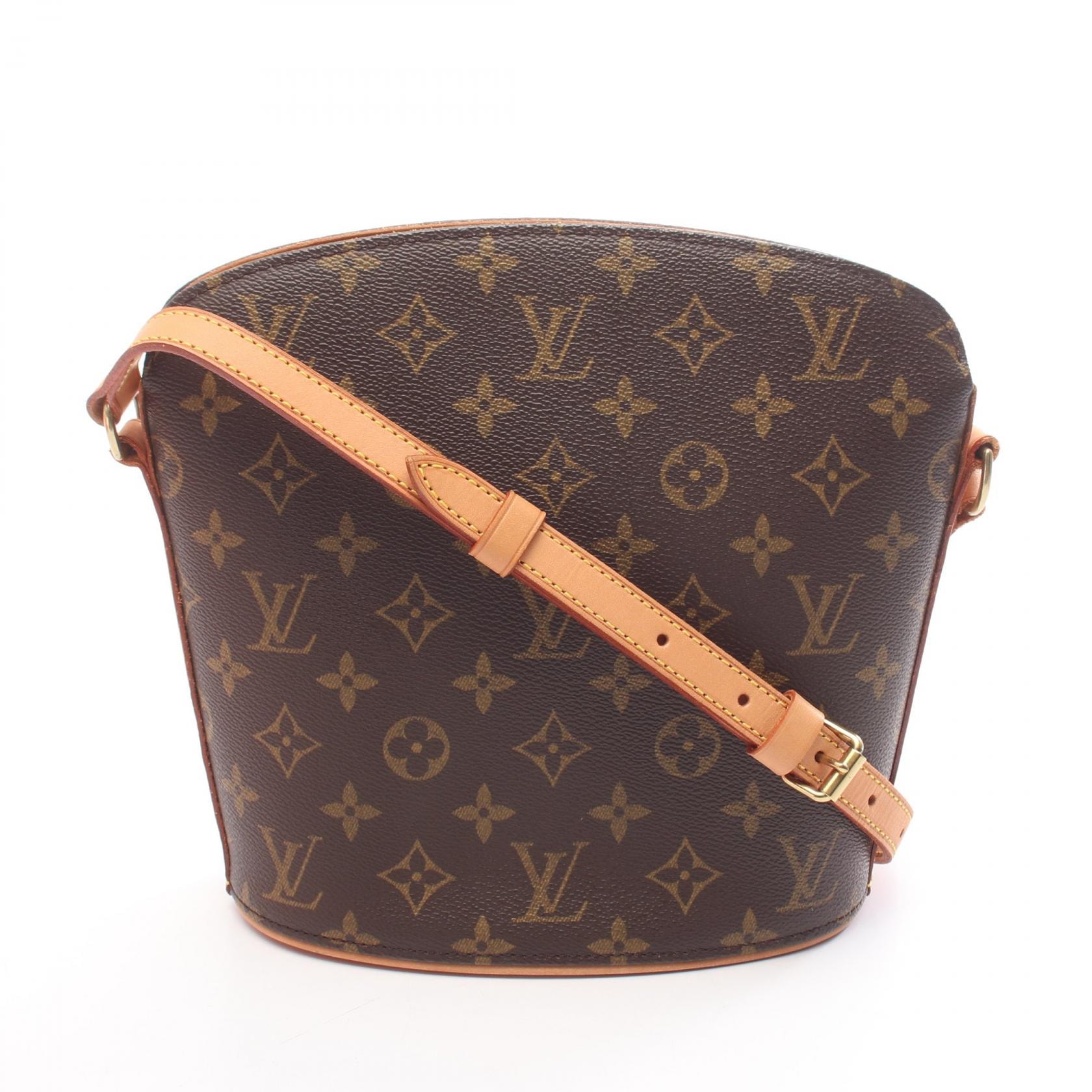 ルイ・ヴィトン LOUIS VUITTON ドルーオ モノグラム ショルダーバッグ バッグ PVCコーティングキャンバス レザー レディース ブラウン系 M51290 【中古】