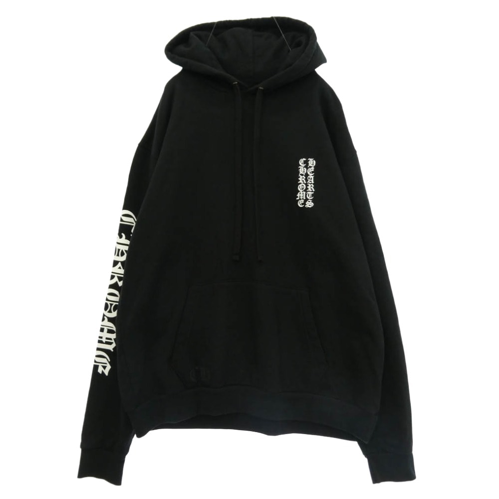 CHROME HEARTS クロムハーツ(原本無) VERTICAL LOGO SWTSHRT PLVR ヴァーティカルロゴ プルオーバー スウェット パーカー ブラック系 L【中古】