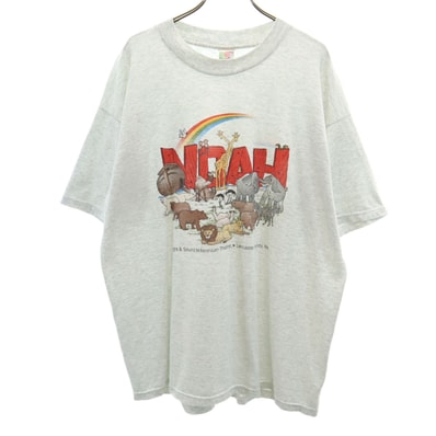 FRUIT OF THE LOOM BEST フルーツオブザルーム ベスト ノアの方舟 アニマル 半袖 Tシャツ XL グレー