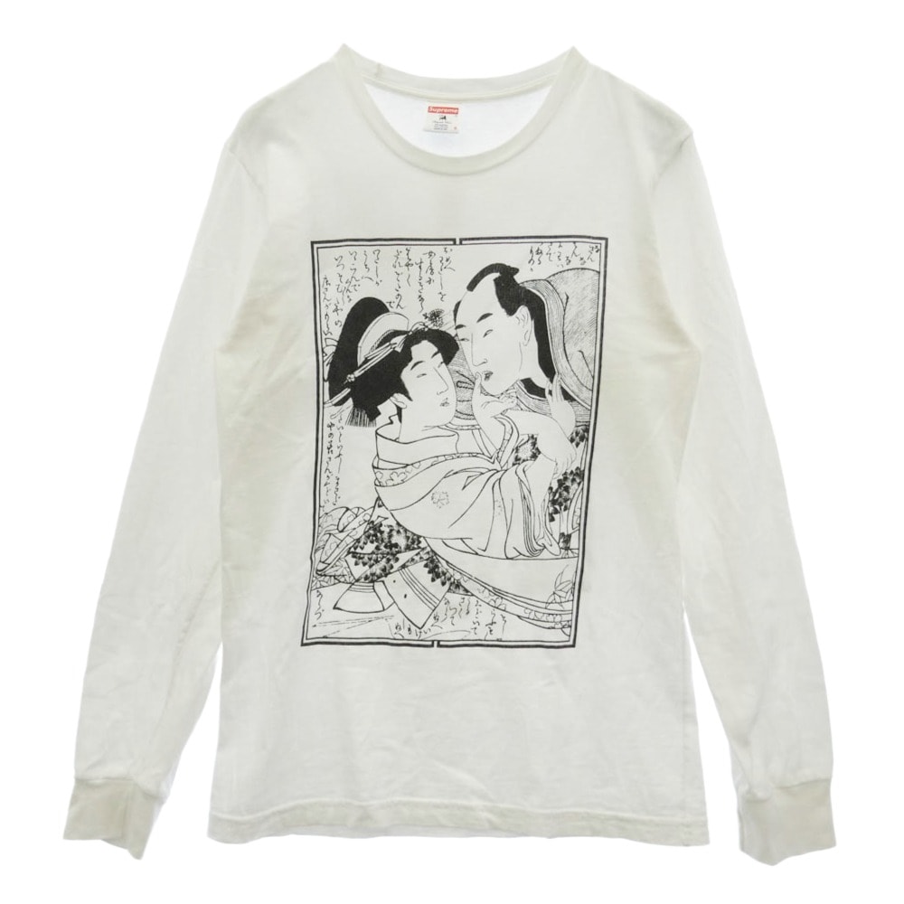 Supreme シュプリーム 16SS × Sasquatchfabrix Shunga L/S Tee サスクワァッチファブリックス 春画 シュンガ ロングスリーブ Tシャツ 長袖 カットソー ホワイト系 S【中古】
