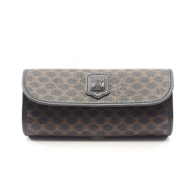 セリーヌ CELINE マカダム ポーチ バッグ レザー PVC レディース ブラック系 / ブラウン系 【中古】