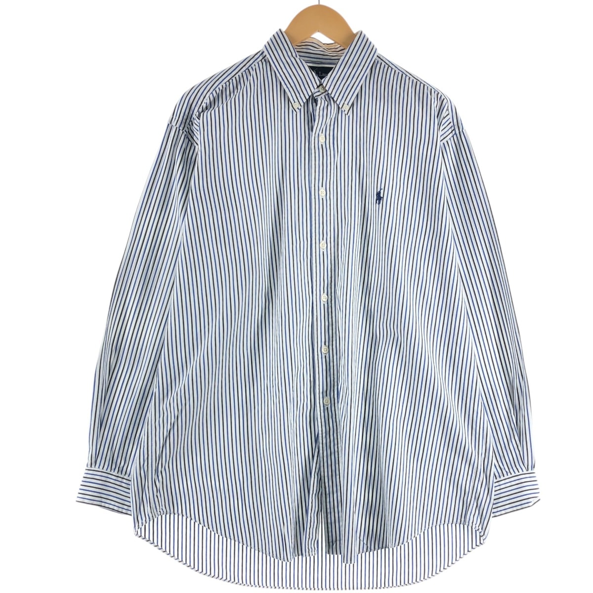 古着 ラルフローレン Ralph Lauren BLAIRE 長袖 ボタンダウンストライプシャツ メンズL相当/eaa512391