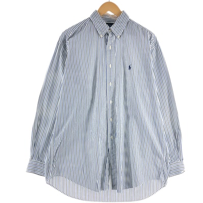 古着 ラルフローレン Ralph Lauren BLAIRE 長袖 ボタンダウンストライプシャツ メンズL相当/eaa512391
