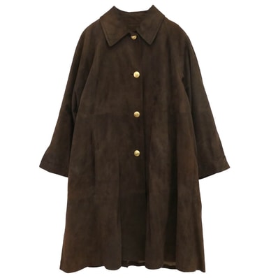 GUCCI グッチ ジャケット 239-1110-7513 シープスキン スエード レザー ロングコート ジャケット ブラウン系 44【中古】