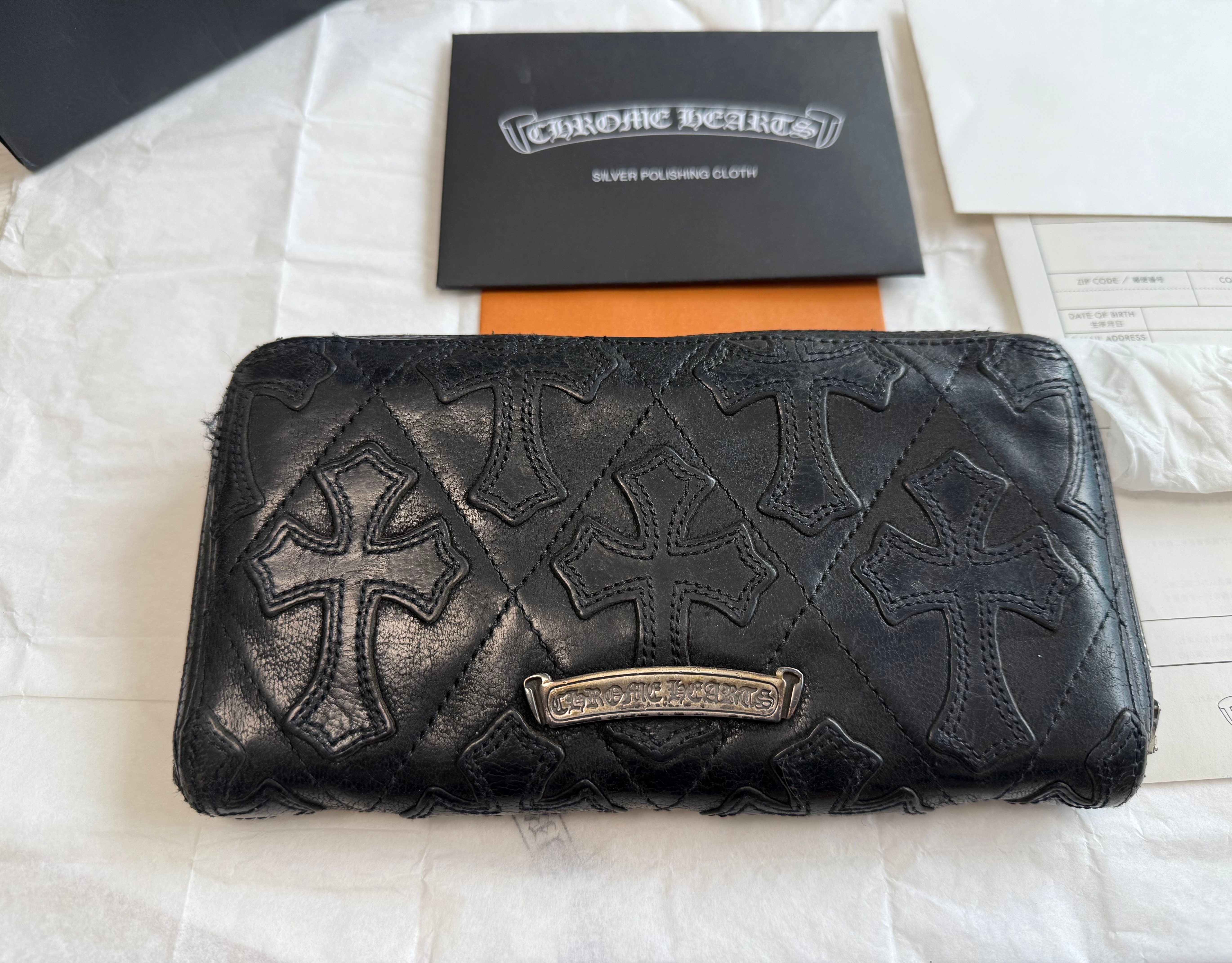 正規品!CHROME HEARTS クロムハーツ キルティング ウォレット 財布